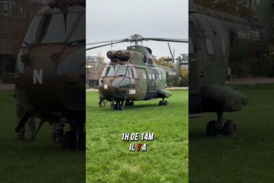 Quand un hélico fait son show derrière le commissariat de Lille!