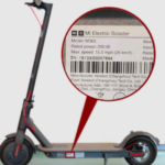 Emplacement du numéro de série sur une trottinette électrique